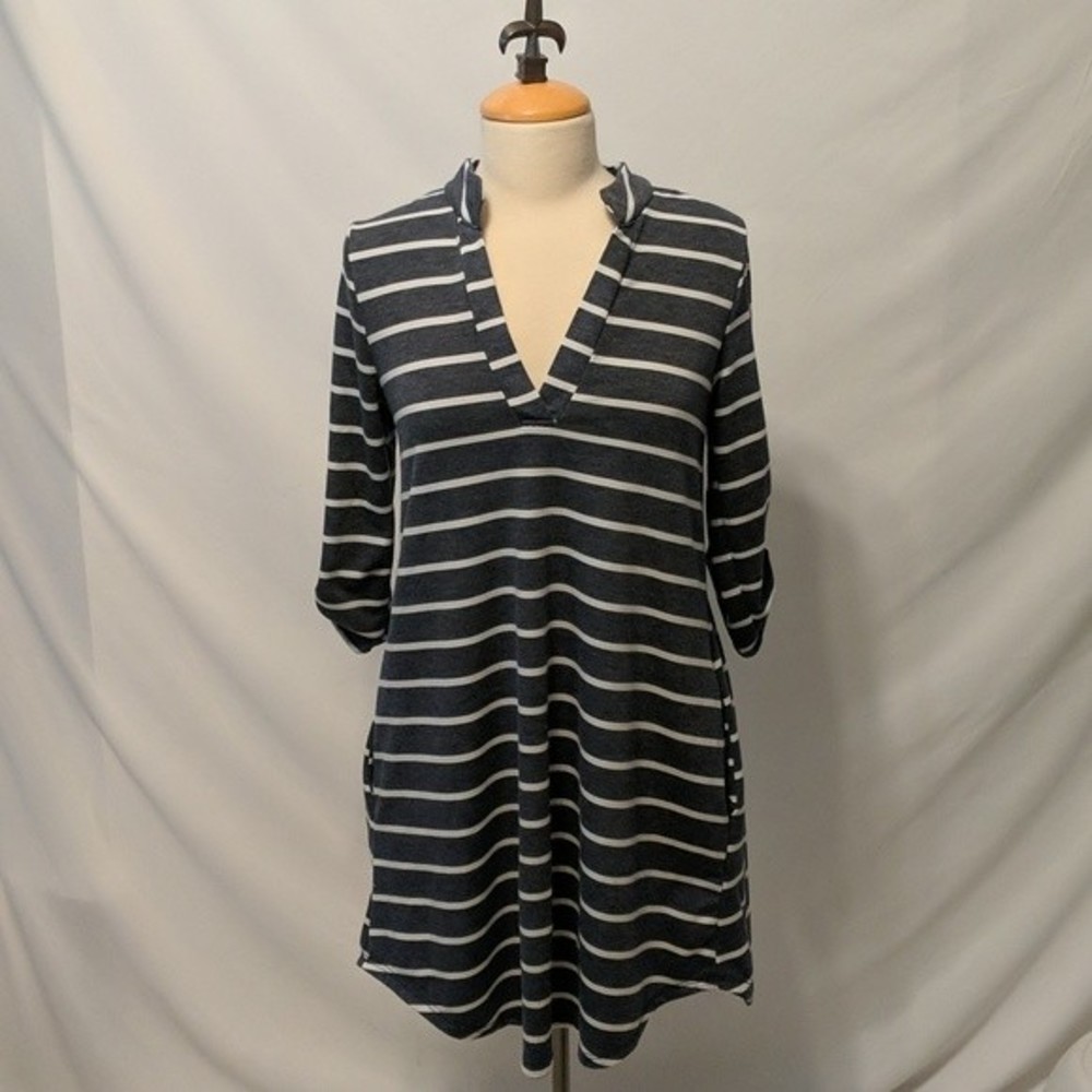 12 Pm By Mon Ami Striped Shirt Dress with 3 Quarter Length Sleeves Size …